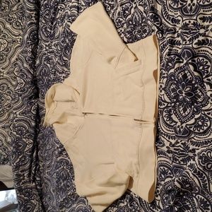 Vintage NYC off white zip sweater with pockets and a hood